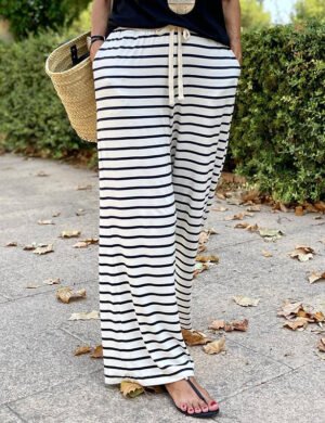 Haus of Olympia Striped Wide Leg Pants Women